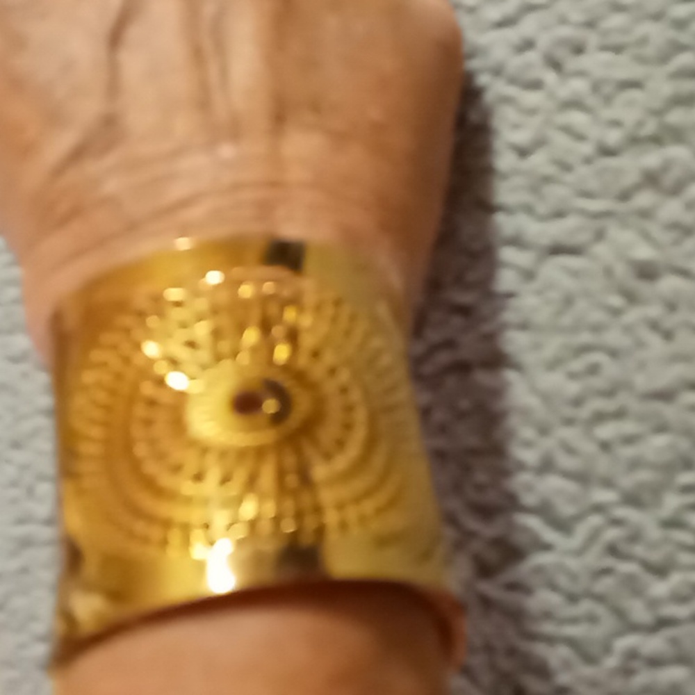 Large gold cuff bracelet